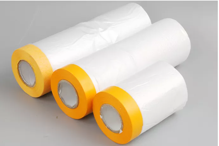 Automotive paints HDPE paint masking film with tape pre-taped masking film